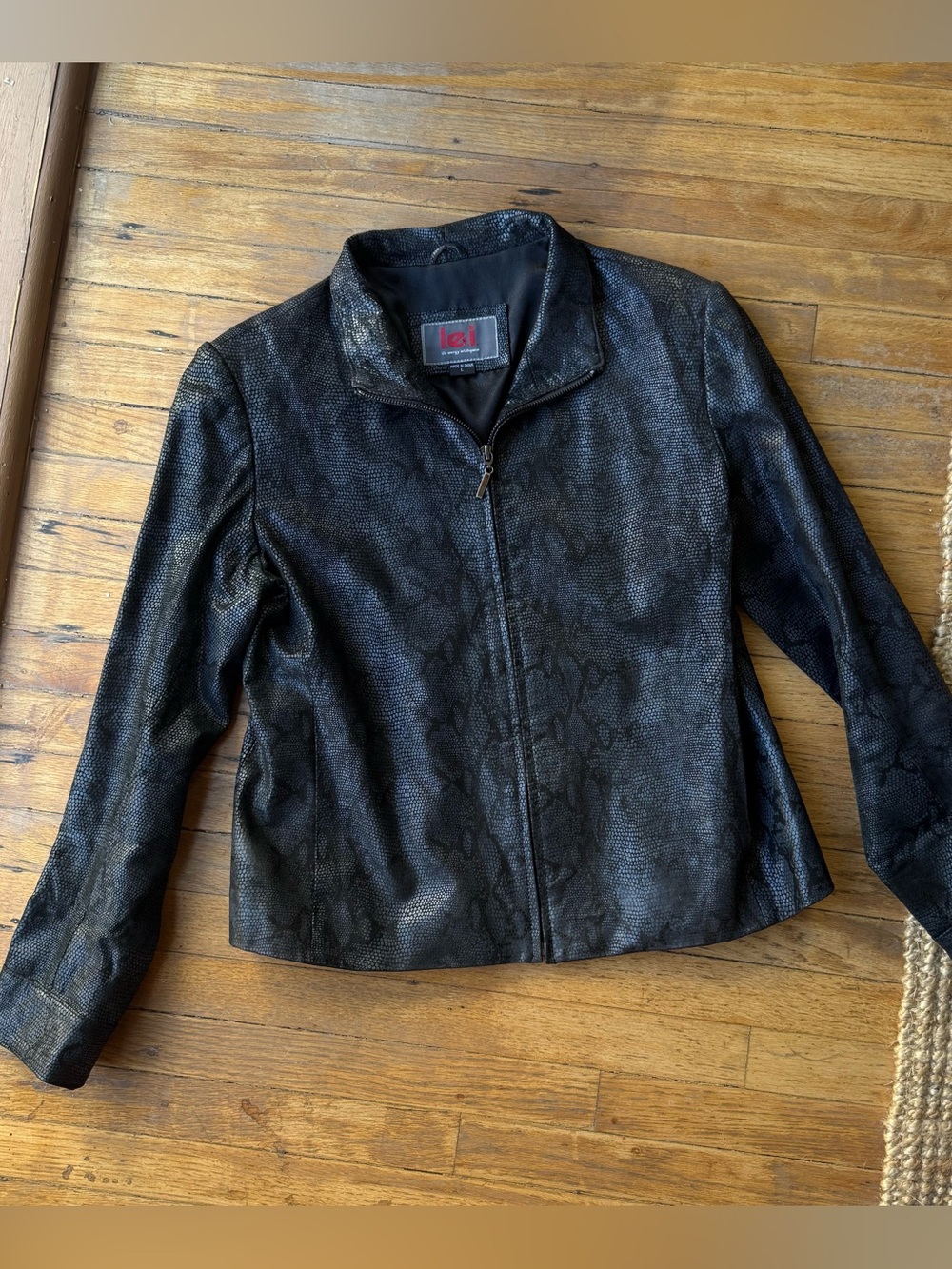 Y2K Vintage Snakeskin Leather Coat
